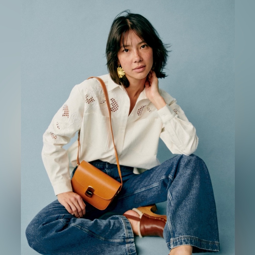 Sezane Nina Shirt in Cream Size 6 (38)